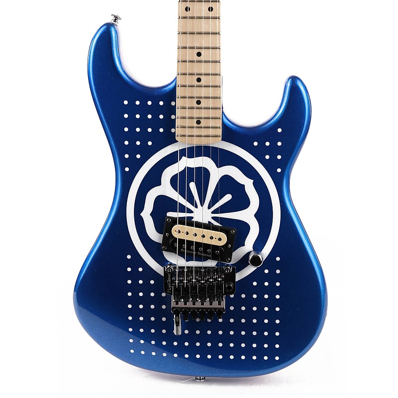 Kramer Custom Graphics Series Baretta White Lotus Candy Blue with Gig Bag image 1