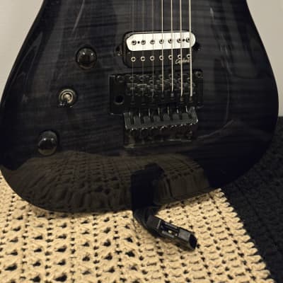 Agile Interceptor 727 Left Handed 7 string Electric Guitar 2015 - Transparent Black Flame image 2