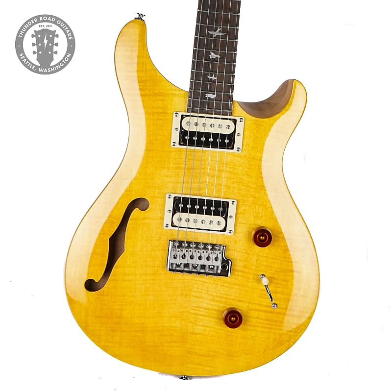 PRS SE Custom 22 Semi-Hollow イエロー PRS SE Custom 22 Semi-Hollow Electric Guitar, Santana Yellow