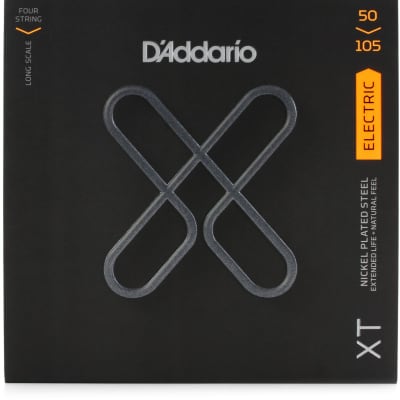 D'Addario XTB50105 XT Nickel Plated Steel Bass Guitar Strings - .050-.105 Medium Long Scale image 1