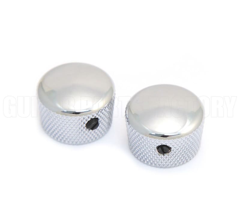 MK0120010 (2) Chrome Metal "Cupcake" Guitar/Bass Knobs Reverb