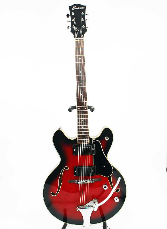 Univox Hollowbody 335 Style 1960's  - Black To Red Sunburst image 1