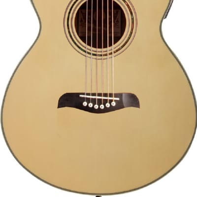 Oscar Schmidt OG10CENLH Left Handed Cutaway Concert Acoustic Electric Guitar. Natural image 2