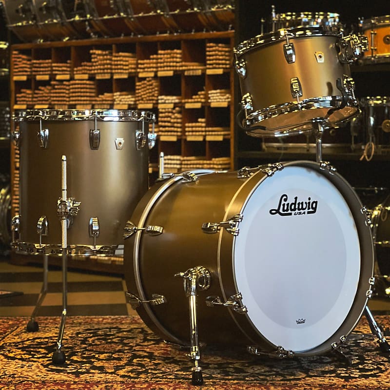 NEW Ludwig Classic Maple Bop (Jazzette) Outfit in Vintage Bronze Mist - 14x18, 8x12, 14x14 image 1
