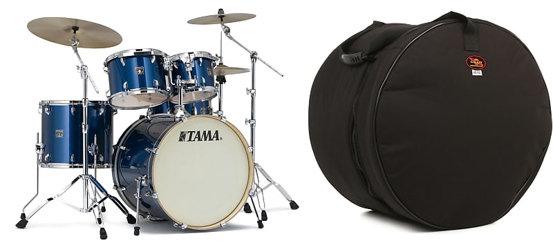 Tama Superstar Classic CK52KS 5-piece Shell Pack with Snare Drum - Indigo Sparkle  Bundle with Humes & Berg Galaxy Floor Tom Bag - 14" x 16" image 1