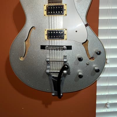Aria Pro II FA-80 - SP - Hollowbody Electric Guitar - Silver Sparkle image 2