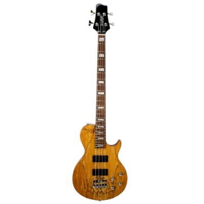 Sawtooth Americana Heritage Series Natural Spalted Maple 4-String 24 Fret Electric Bass Guitar w Fishman Fluence Pickups and Padded Gig Bag image 3