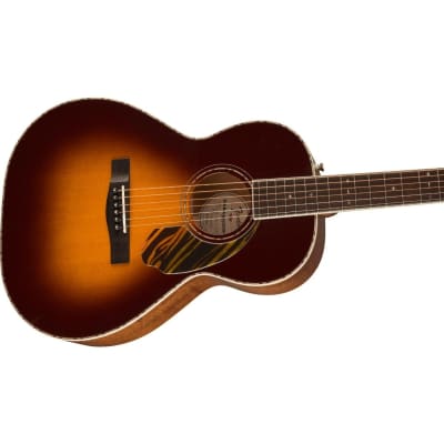 Fender Paramount PS-220E Parlor Acoustic-Electric Guitar (3-Tone Vintage Sunburst) image 5