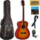 Oscar Schmidt OF2 Folk-Size Acoustic Guitar - Cherry Sunburst Bag Bundle, OF20CS BAGPACK
