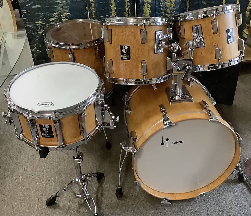 Sonor Sonorlite drum set 12/13/14/20/12 lug 7.25x14 SD. Dead mint! 80s  Scandinavian Birch