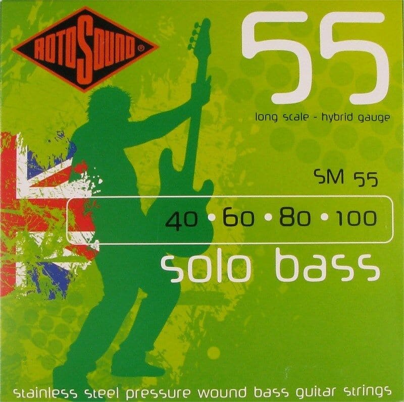 Rotosound SM55 Solo Bass Pressure Wound Stainless Steel 4 String Bass Strings - Medium 40-100 image 1