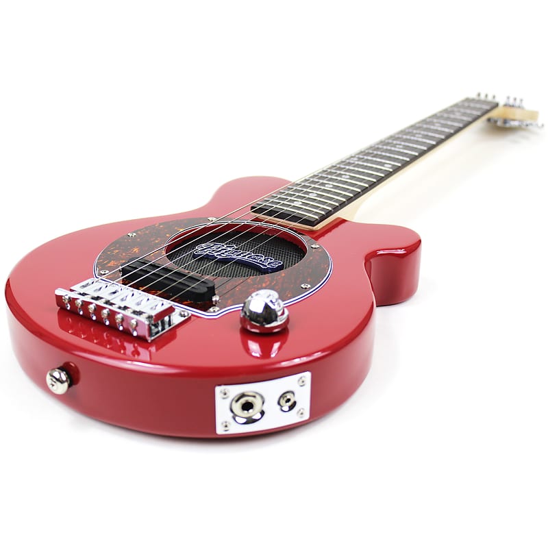 New Pignose PGG-200 Mini Electric Travel Guitar with Built-in Amp, Candy  Apply Red