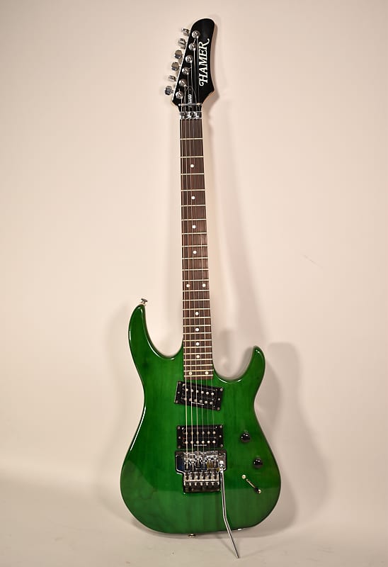 90's Hamer Diablo Slammer Trans Green Finish Floyd Rose | Reverb
