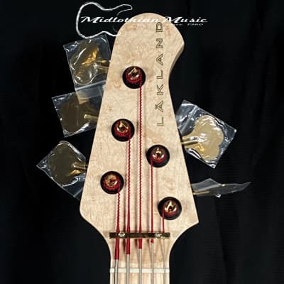 Lakland USA 55-94 Custom Deluxe - 5-String Bass - Buckeye Burl Gloss Finish & Gold/Black Hardware w/Case (7935) image 4
