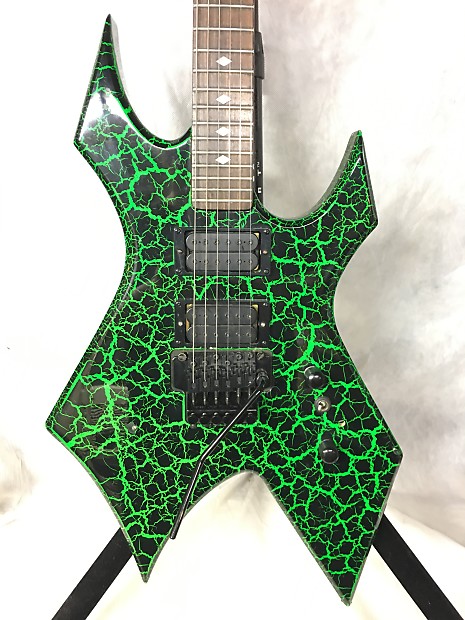B.C. Rich Warlock NJ series Black with Green Crackle