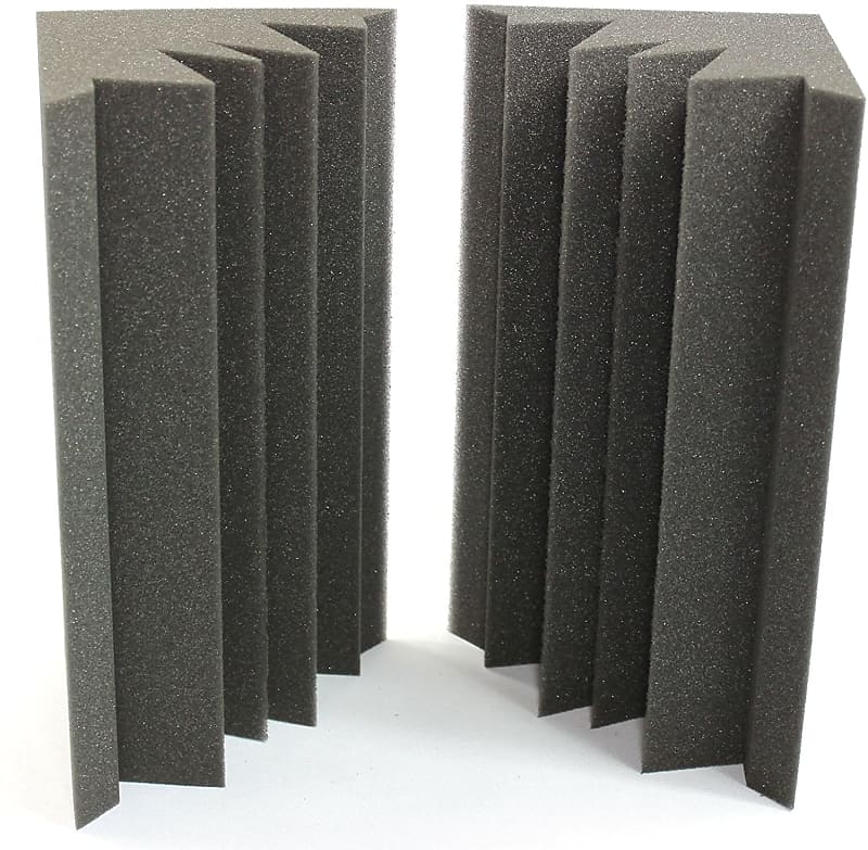 Acoustic Foam Bass Trap Studio Corner Wall 12" X 6" X 6" (4 PACK) Made in USA image 1