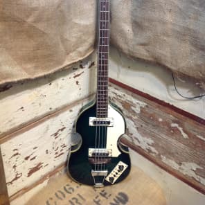 Greco Vintage Violin Electric Bass Guitar Green Sunburst image 2
