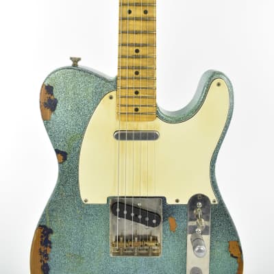 Maybach Custom Shop Teleman Masterbuild by Nick Page Heavy Relic 2021 Turquoise Sparkle 4/4 3289gr image 7