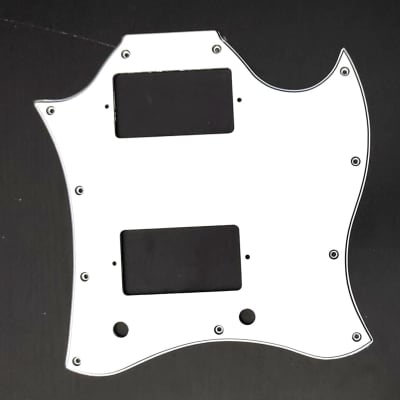 White 3 ply 11 hole "Full face" Pickguard for Gibson SG