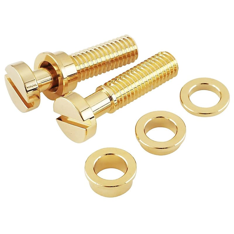 NEW (2) Tailpiece Lock System Metric FIXER for Guitar Stop Studs Import - GOLD image 1