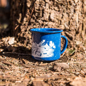 Reverb Cowboy Keytar Enamel Camping Mug Blue/White 12oz image 1