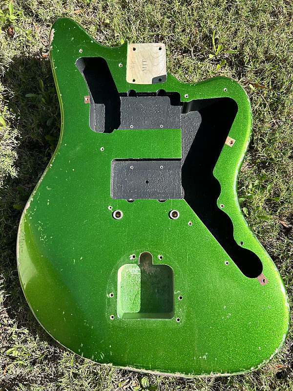 MJT jazzmaster body, candy green, relic - nitro lacquer | Reverb