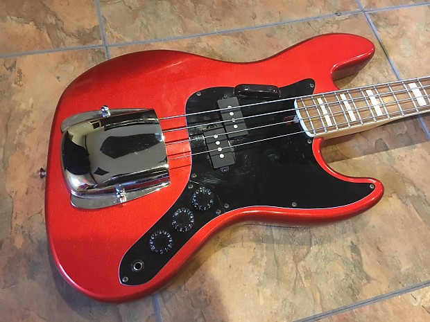 Harmony H75MR Electric Jazz Bass Guitar Vintage w Pickup Cover NICE