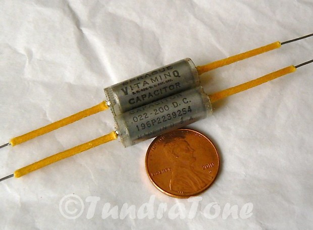 Matched Pair Sprague Vitamin Q - .022uf 200v 10% Tone Cap