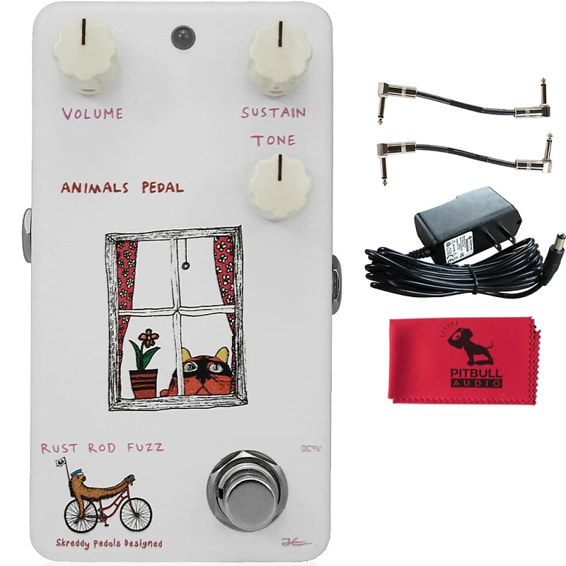 Animals Pedal Rust Rod Fuzz V2 Pedal w/ Power Supply, Patch Cables & Cloth