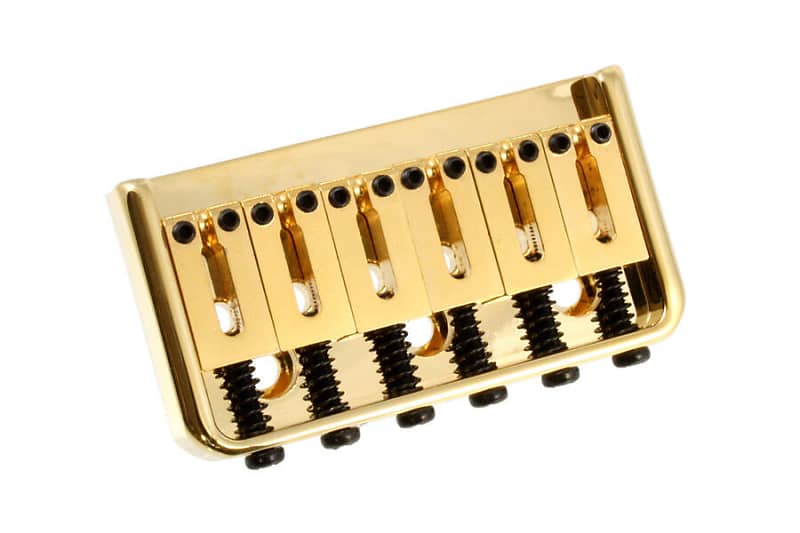 NEW Gold Hardtail BRIDGE with Steel Saddles for Guitar 53 mm spacing SB-5107-002 image 1