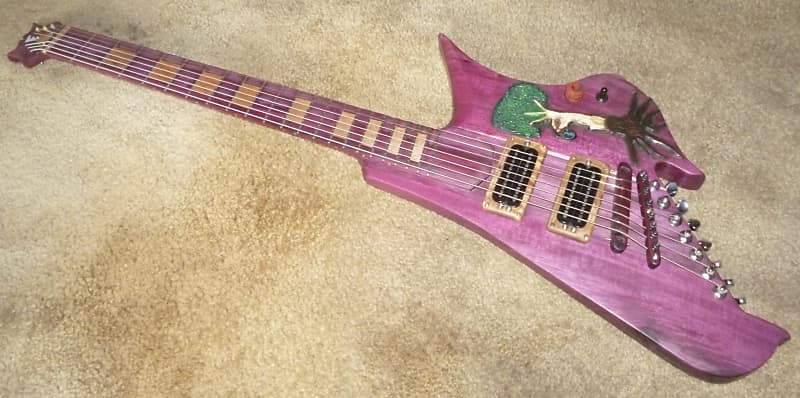 unique stock, "Tree of life"carved spectacular solid purpleheart guitar and bass,ships direct image 1
