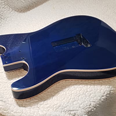 USA made,Double bound Alder body in Blueberry clouds with beautiful quilt maple top.Made for a Strat body# BBC-1. image 4