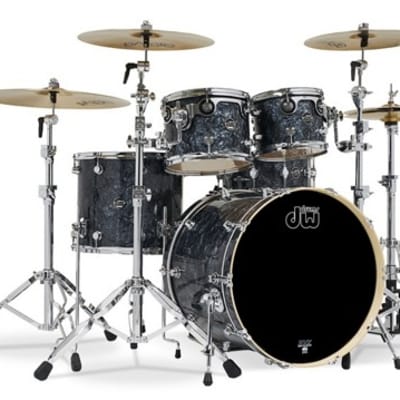 Drum Workshop Performance Series 4-Piece Finish Ply Drum Shell Pack (Black Diamond) (Used/Mint)
