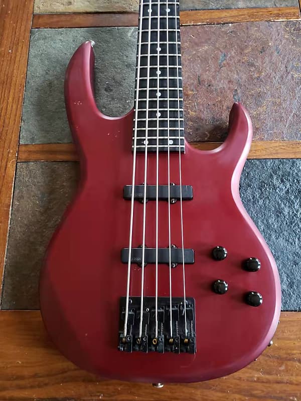 Carvin LB75 5-string bass red mid-'90s USA image 1
