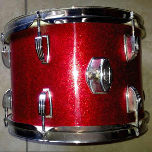 Vintage 1970's Ludwig big beat /club date red Sparkle 4 piece drum kit made in Chicago USA 1970's image 5