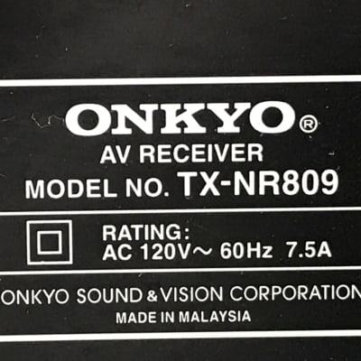 Onkyo TX- NR809 7.2 Channel 180 Watt Receiver Onkyo TX- NR809 7.2 Channel 180 Watt Receiver image 9