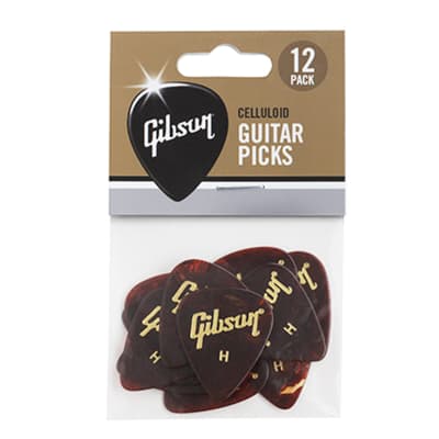 Gibson Celluloid Tortoise Heavy Size Guitar Pick Pack 12 Picks image 2