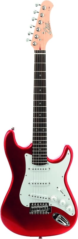 Eko S100-RED - Guitare électrique type Strat 3/4 - Chrome Red image 1