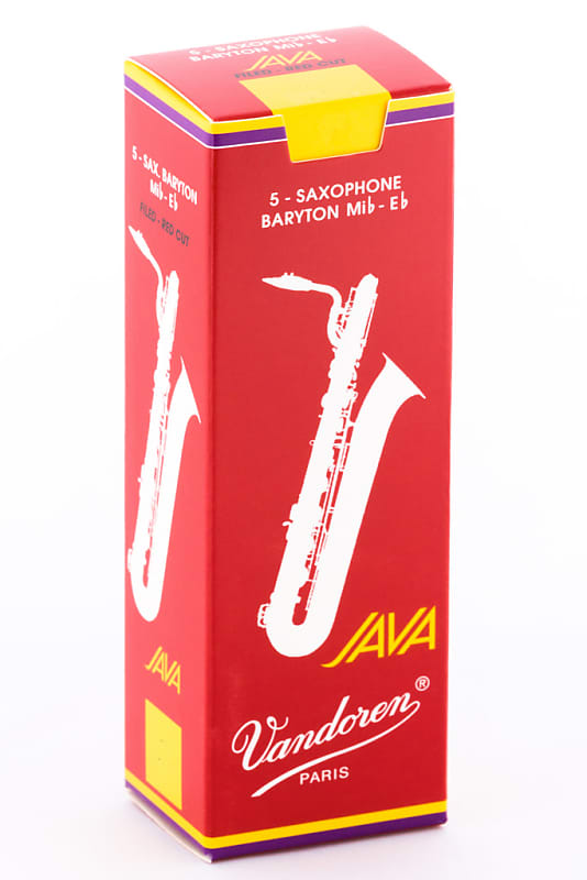 Vandoren Java Red Baritone Saxophone Reeds, 5ct, Size 2 image 1