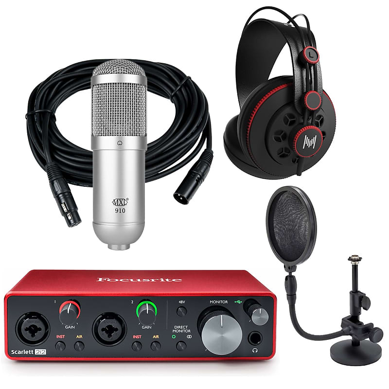 Focusrite Scarlett 2i2 3rd Gen Podcasting Recording Kit + MXL Mic