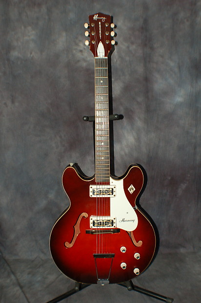 1968 RARE Harmony H 54 Rocket DeArmond Moustache Pickup Pro Setup Original Softshell Case Redburst