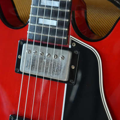 2000 Gibson USA Limited Edition ES-335 BP Translucent Red, Black Binding, Ebony Board w/OHSC, RARE image 6