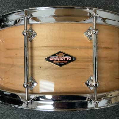 Craviotto 6.5x14 #9 of 20 Ambrosia Maple 10th Ann snare drum image 5
