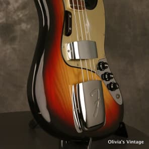 original 1977 Fender JAZZ BASS Sunburst w/GOLD pickguard image 15