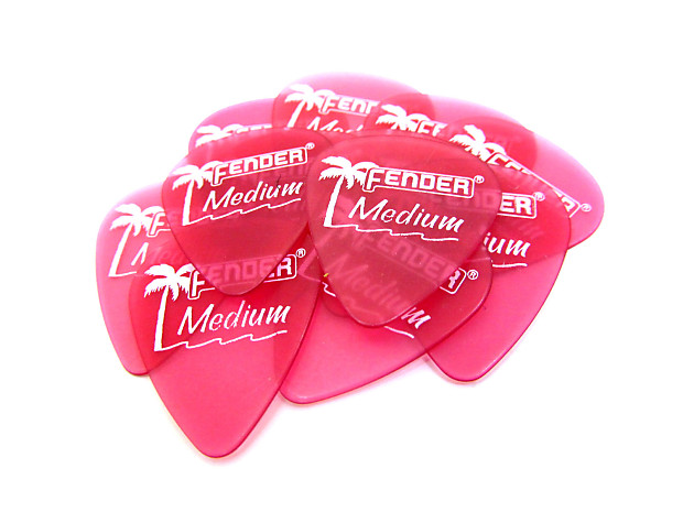 Fender California Clear Guitar Picks Pink Medium 12 Reverb UK