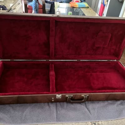 Gibson Vintage Sonex 180 Guitar Case 1980s Brown with Red Interior image 6