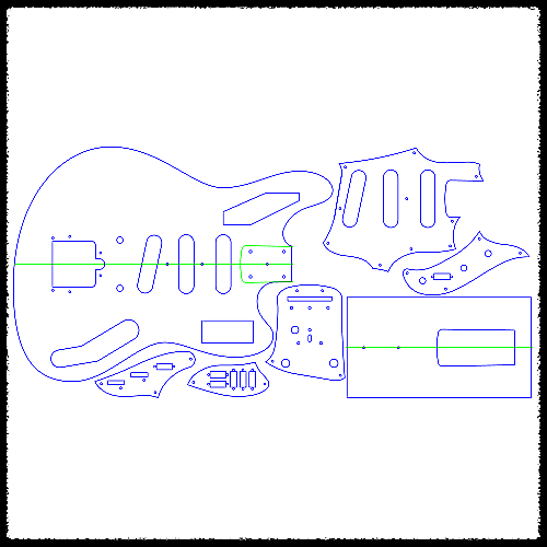 Marauder (Jazzmaster Vibrato) Guitar Routing Templates 1/4" Reverb