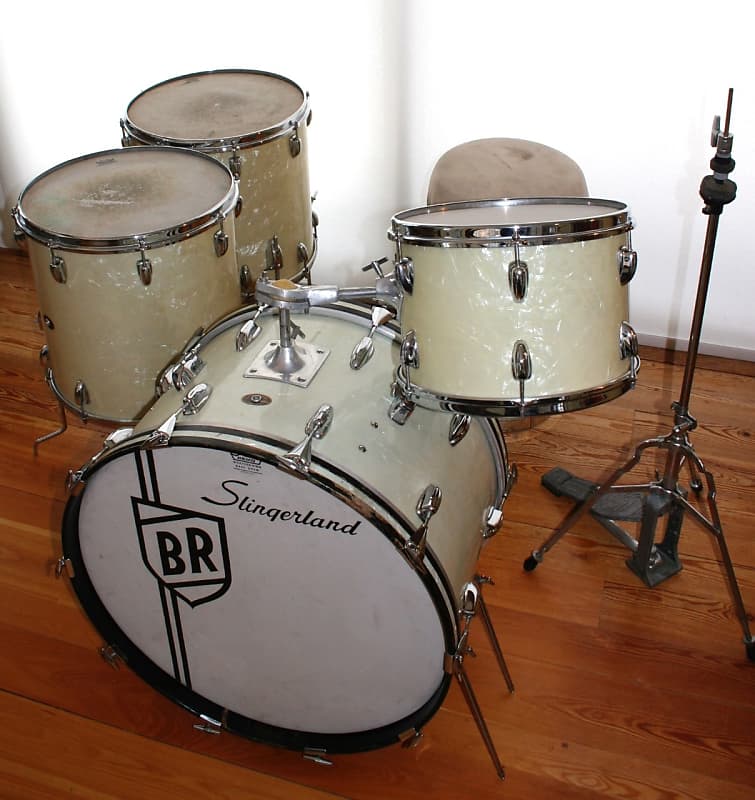 Buddy Rich's Slingerland 1968 White Marine Pearl Drum Set. image 1