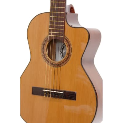 Paracho Elite GONZALES Classical Requinto Acoustic Guitar with Solid Cedar Top, Natural image 3