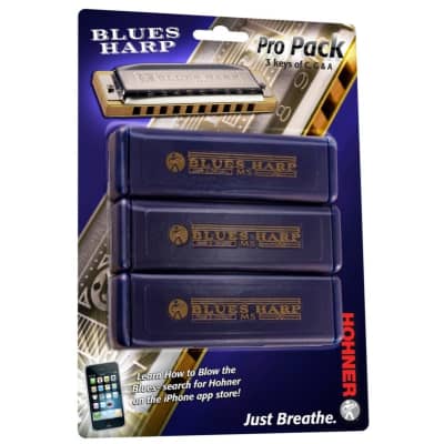 Hohner 532 Blues Harp Pro Pack Harmonica Set, Keys of C, G, and A image 1